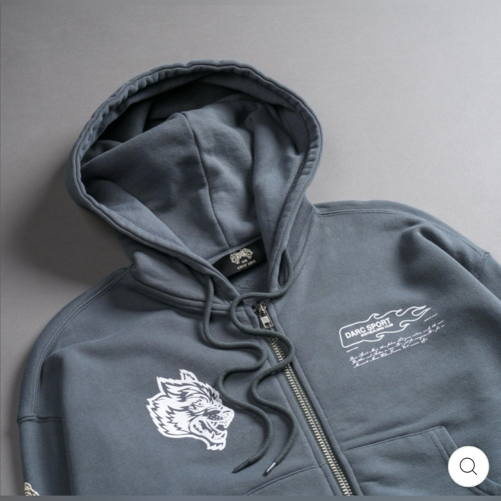 Darc Sport 🐺MEMENTO MORI 2024 "SAGE" (CROPPED) ZIP HOODIE IN GREEK STONE SMALL - Picture 6 of 14